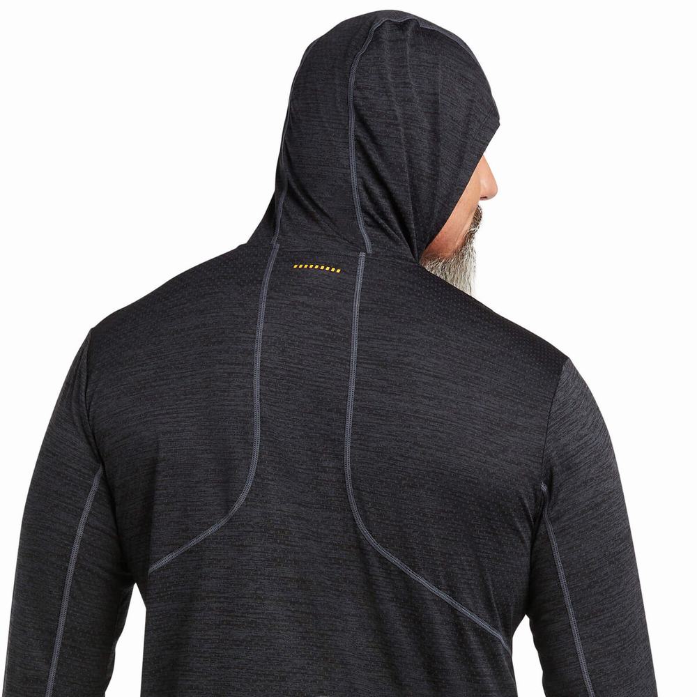 Black Ariat Rebar Evolution Sun Men's Tops | XPWI36715