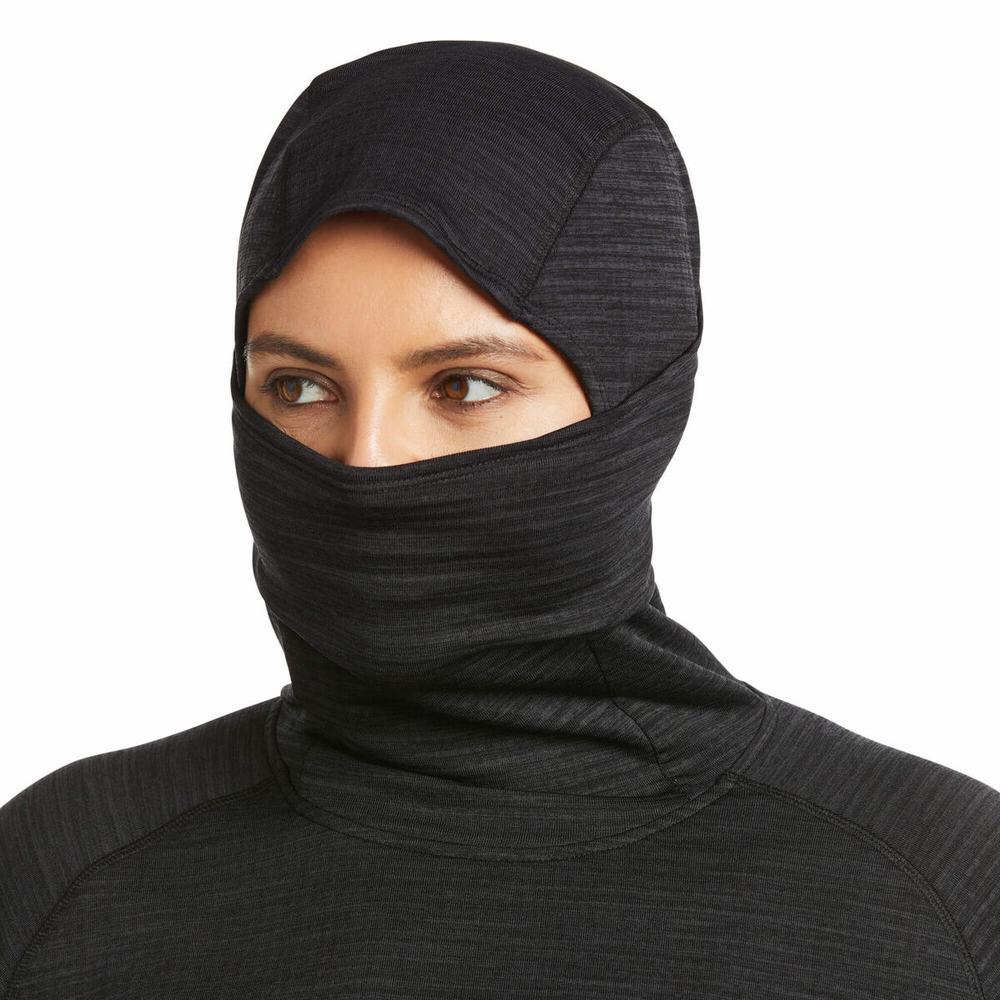 Black Ariat Rebar Gridwork Balaclava Women's Hoodies | SWYD24507