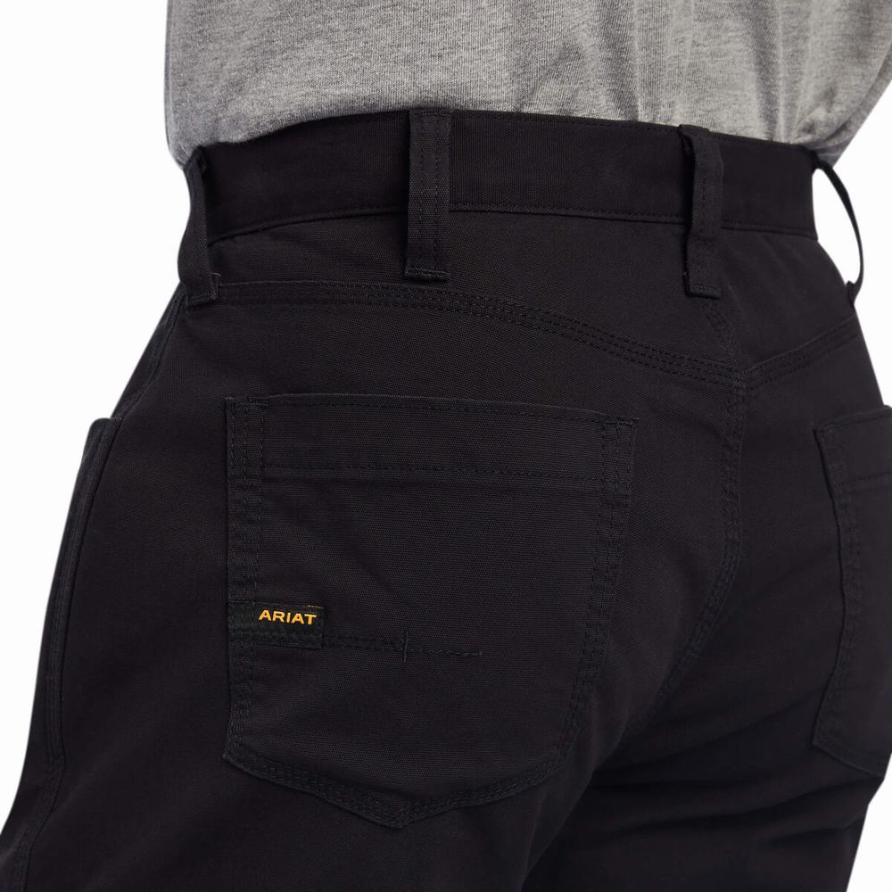 Black Ariat Rebar M4 Low Rise DuraStretch Made Tough Men's Pants | DOTL21045