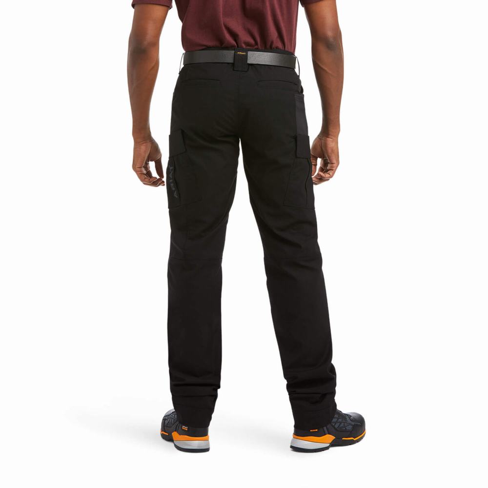 Black Ariat Rebar M5 DuraStretch Ripstop Cargo Men's Pants | EYAX37481