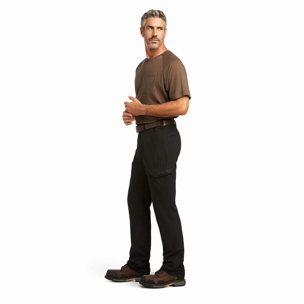 Black Ariat Rebar M5 Flow Ultralight Leg Men's Pants | EXNH24081