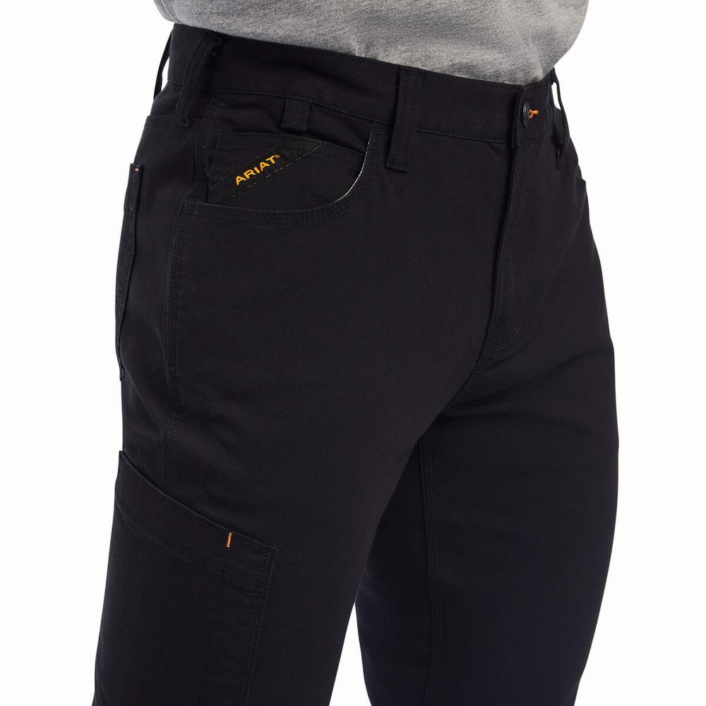 Black Ariat Rebar M7 DuraStretch Made Tough Men's Pants | BLVX38794