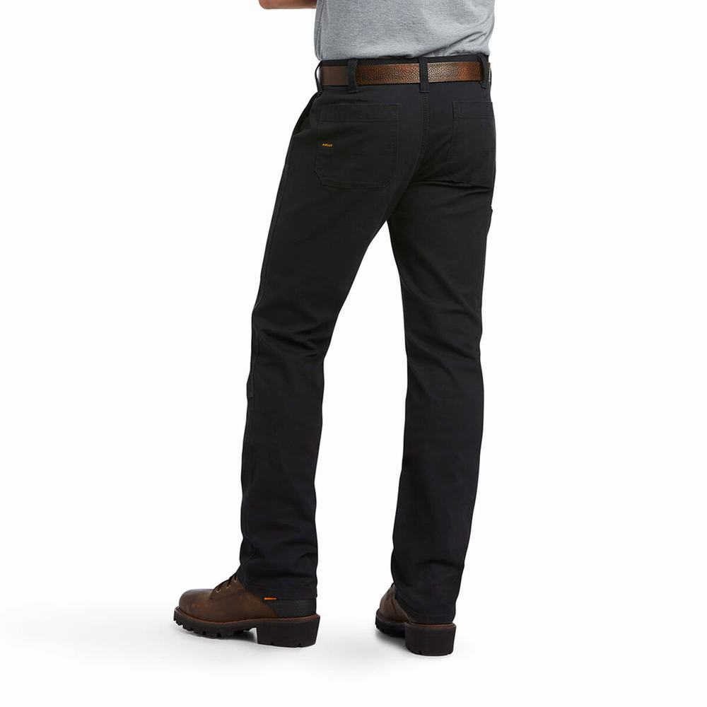 Black Ariat Rebar M7 Slim DuraStretch Made Tough Double Front Men's Pants | JHGY97138