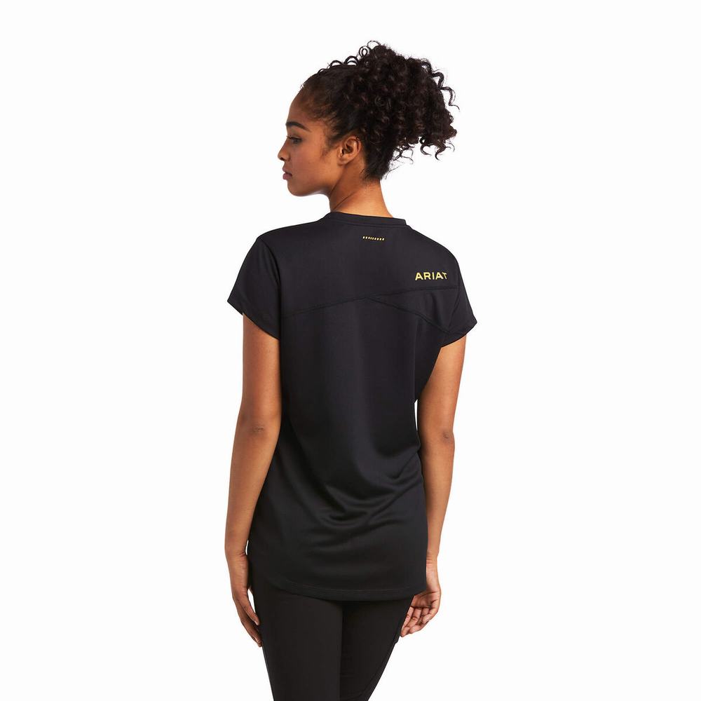 Black Ariat Rebar Polartec Elite All Season Women's Tops | CFMU39047