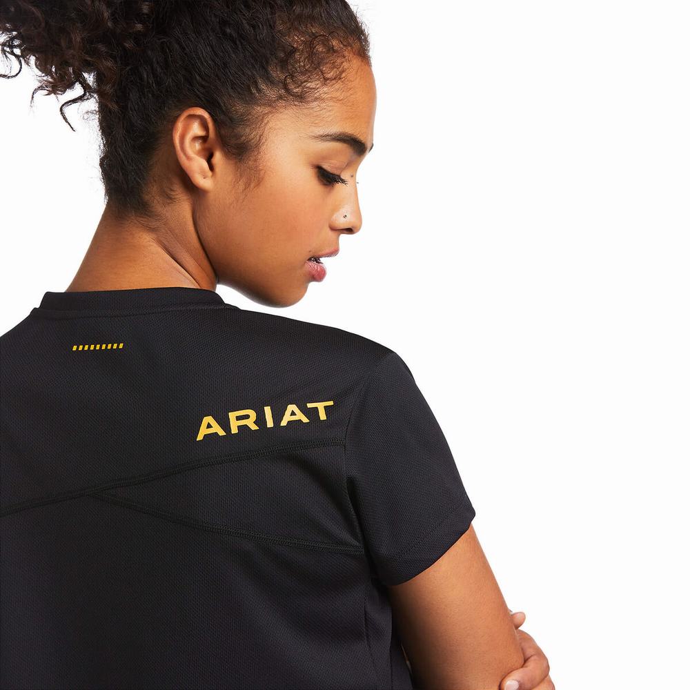 Black Ariat Rebar Polartec Elite All Season Women's Tops | CFMU39047