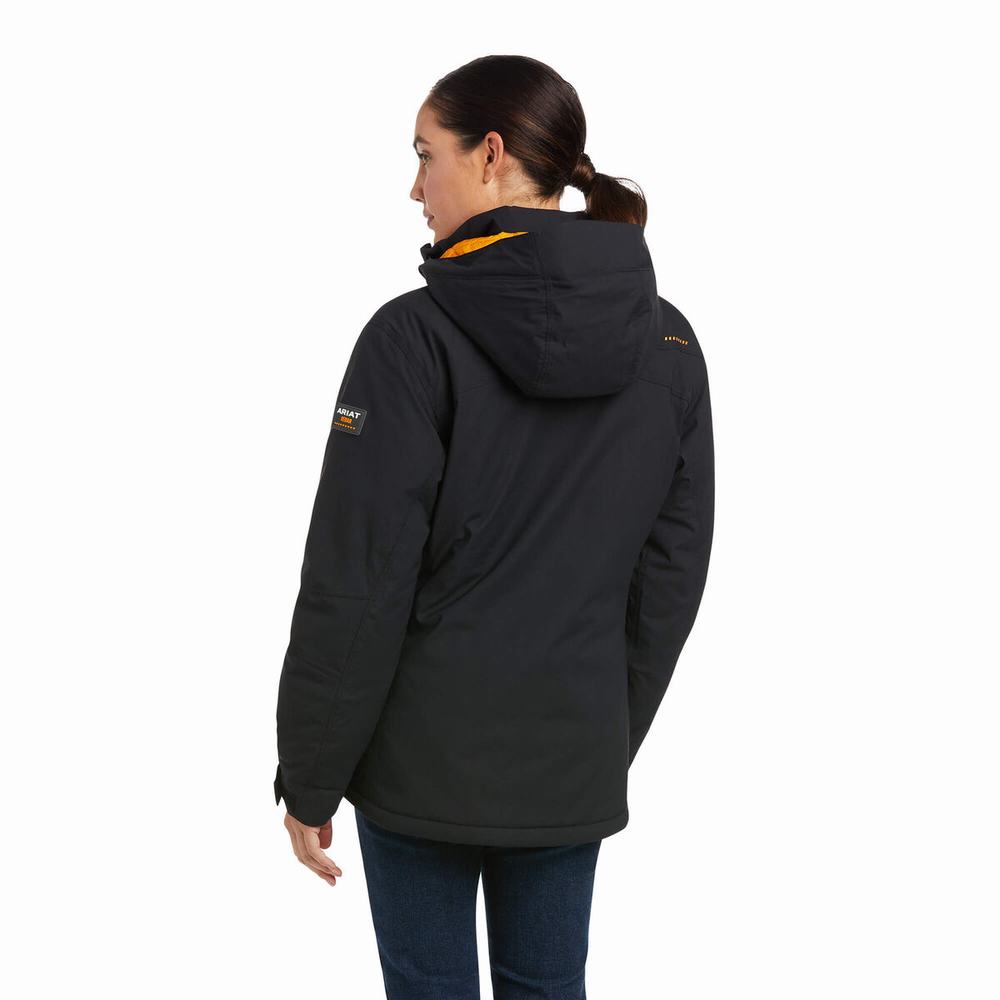 Black Ariat Rebar Storm Fighter 2.0 Waterproof Women's Jackets | KVIM09127