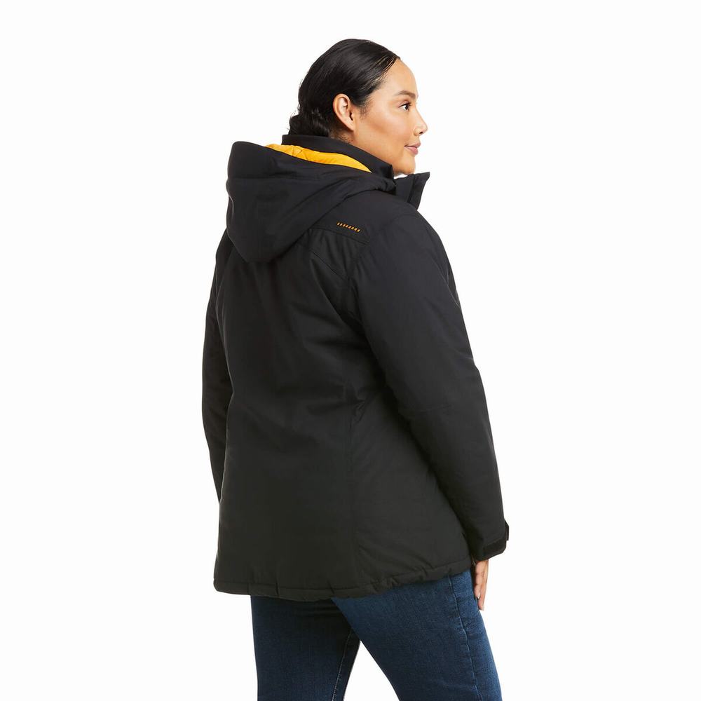 Black Ariat Rebar Storm Fighter 2.0 Waterproof Women's Jackets | KVIM09127