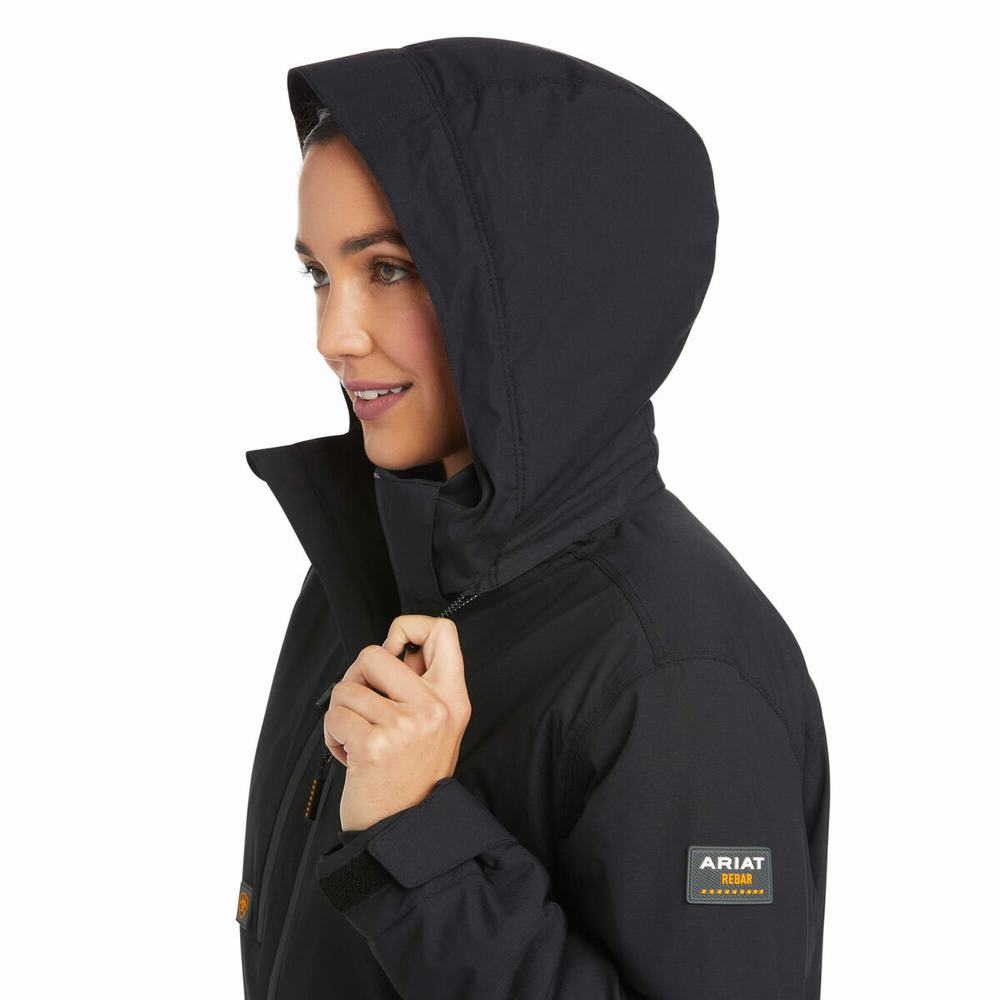 Black Ariat Rebar Storm Fighter 2.0 Waterproof Women's Jackets | KVIM09127