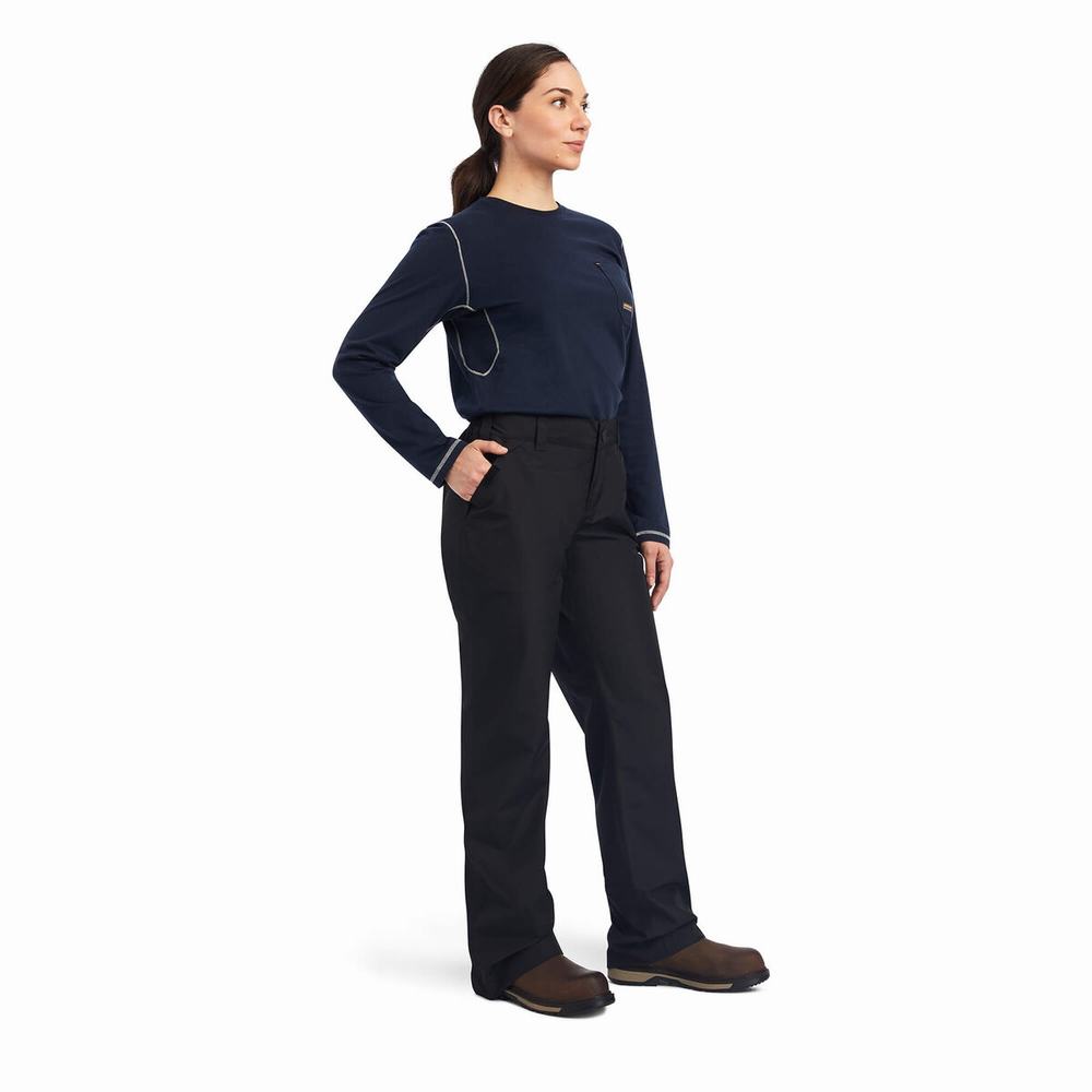 Black Ariat Rebar Stormshell Waterproof Women's Pants | MUBW40782