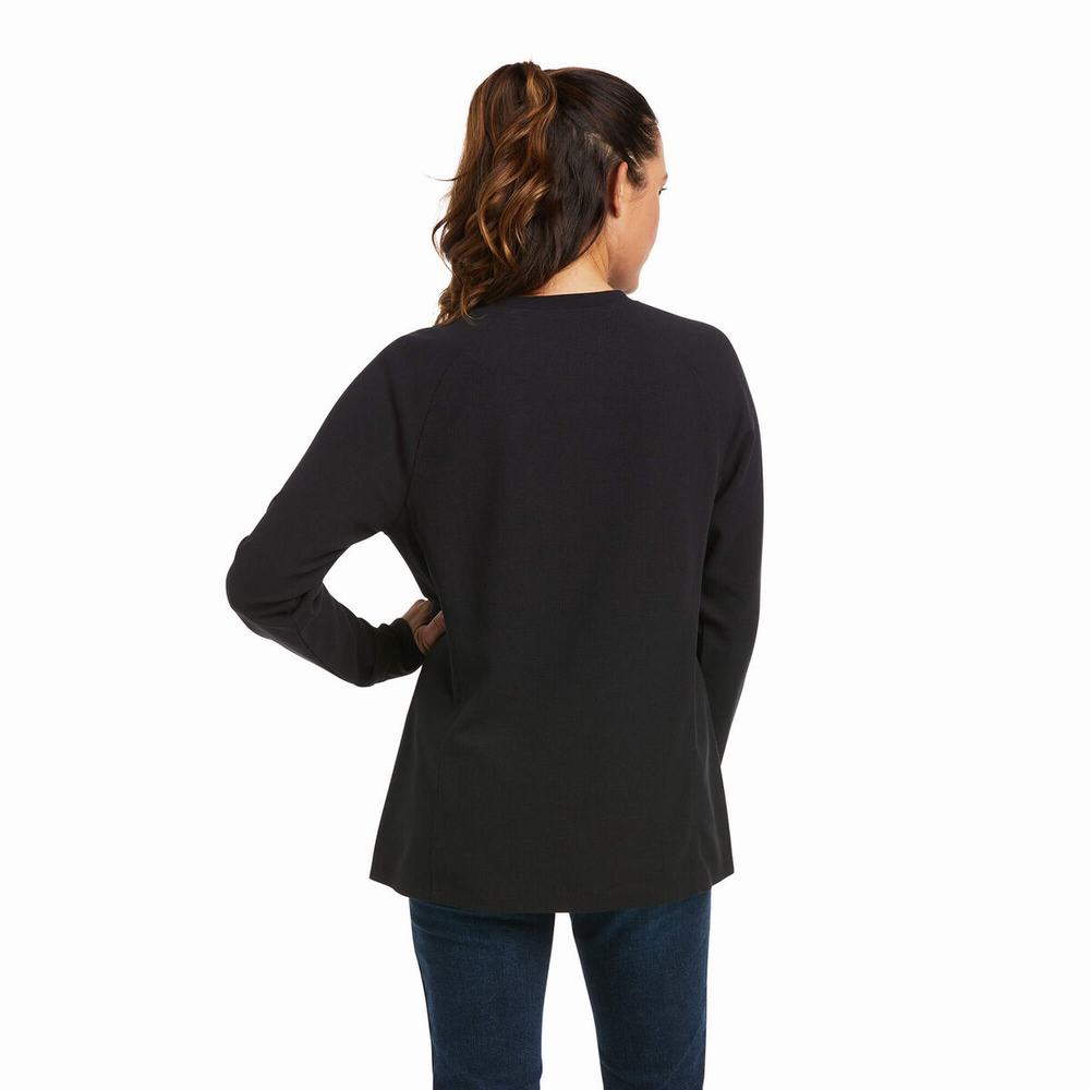 Black Ariat Rebar Thermal Women's Shirts | MQXR01895