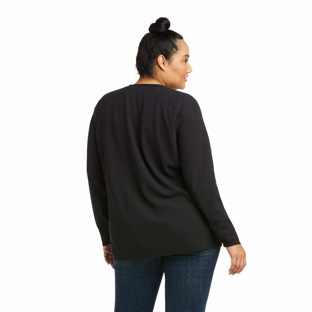 Black Ariat Rebar Thermal Women's Shirts | MQXR01895