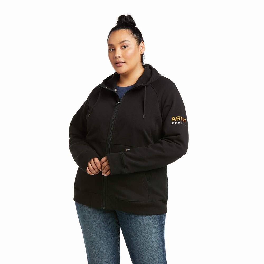 Black Ariat Rebar Thermic Insulated Full Zip Women's Hoodies | DUGV50871