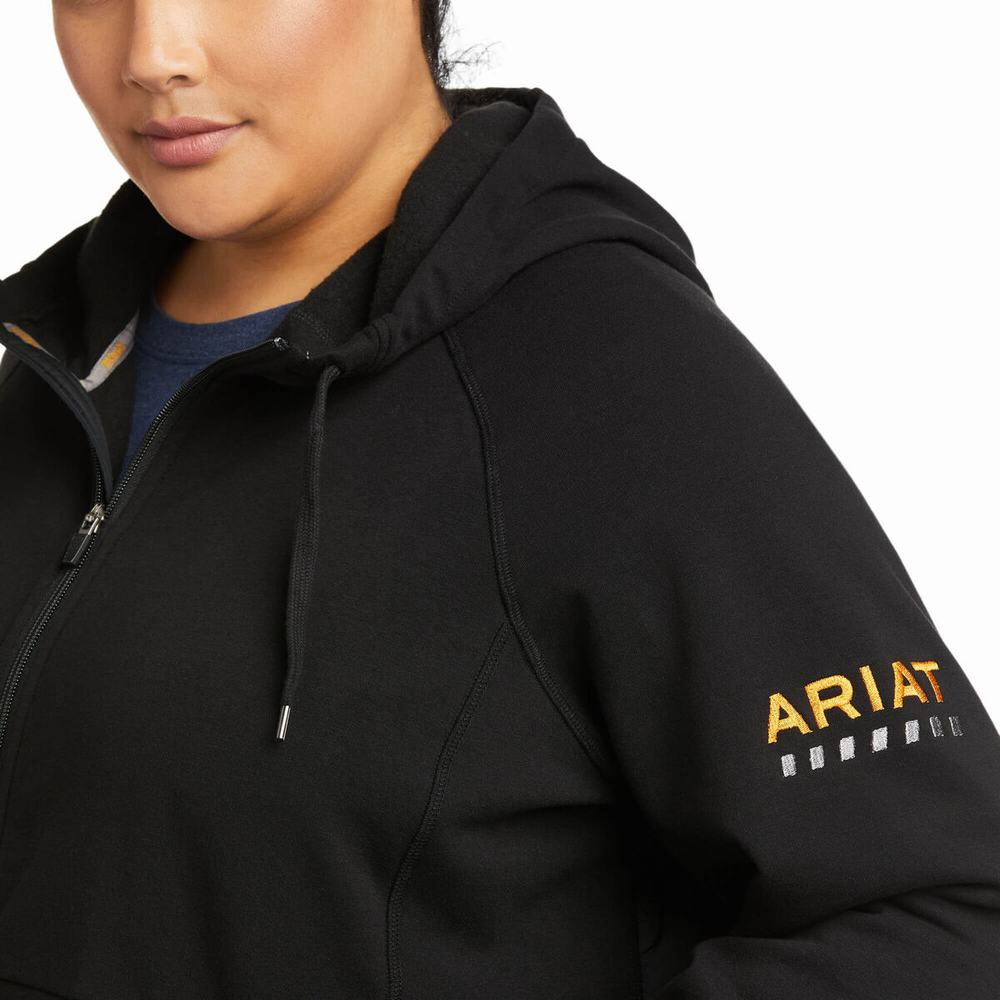 Black Ariat Rebar Thermic Insulated Full Zip Women's Hoodies | DUGV50871