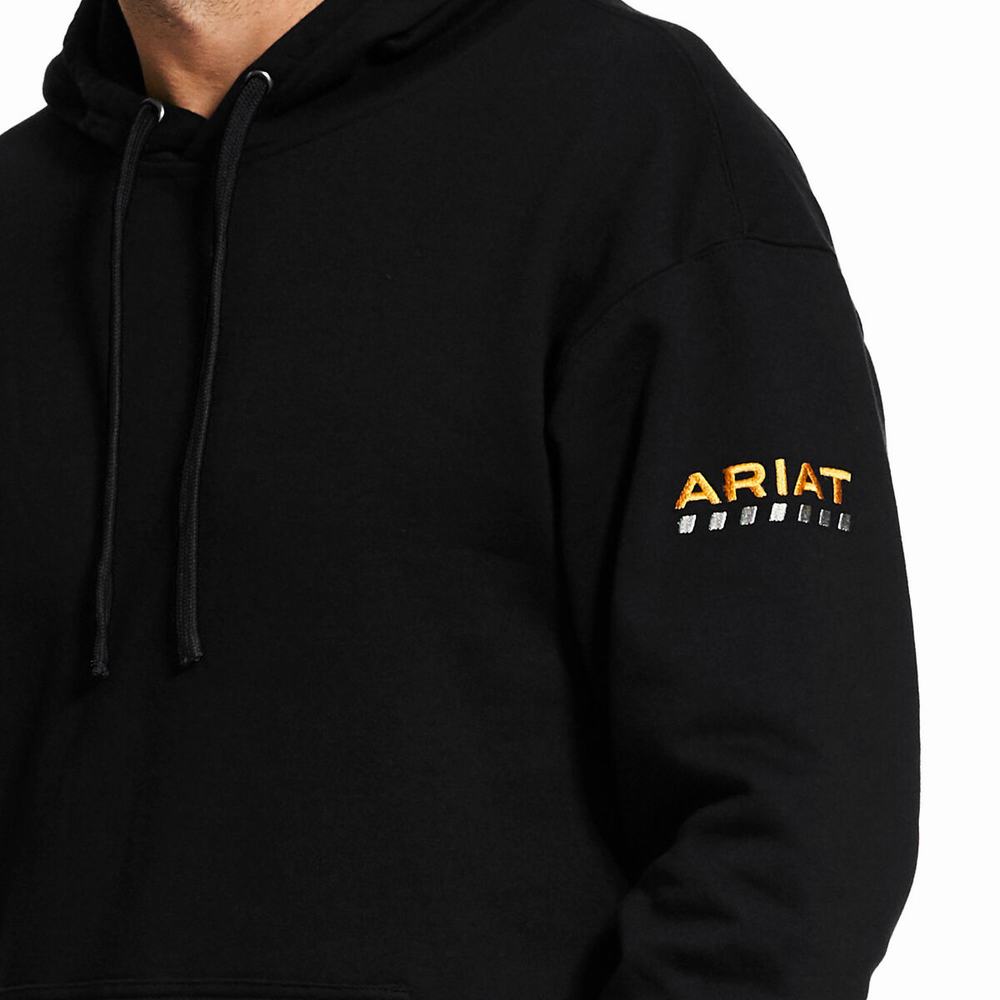 Black Ariat Rebar Workman Men's Hoodies | DYNH20753