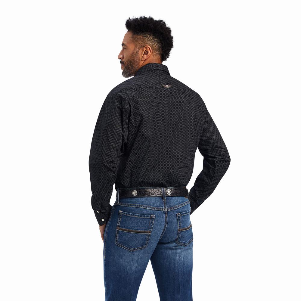 Black Ariat Relentless Resilient Stretch Classic Fit Snap Men's Shirts | ZPKN41850