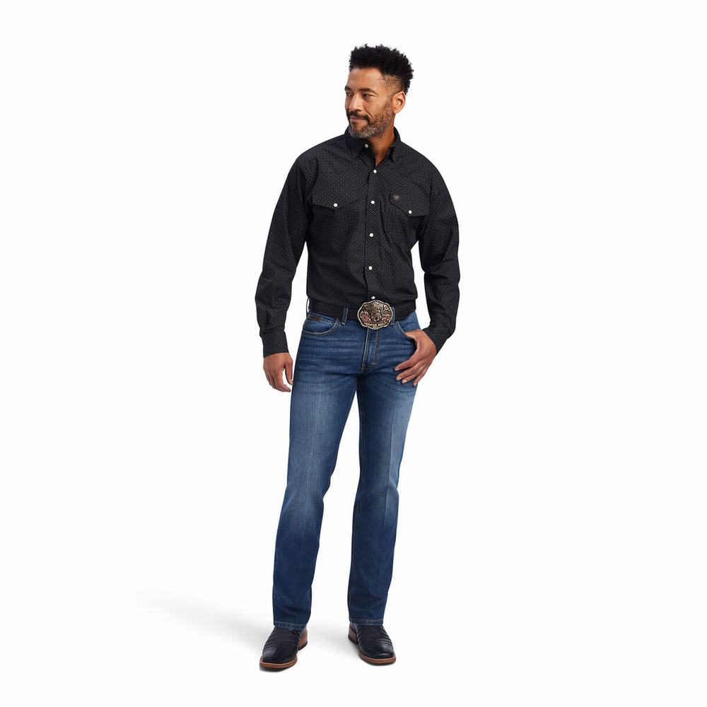 Black Ariat Relentless Resilient Stretch Classic Fit Snap Men's Shirts | ZPKN41850