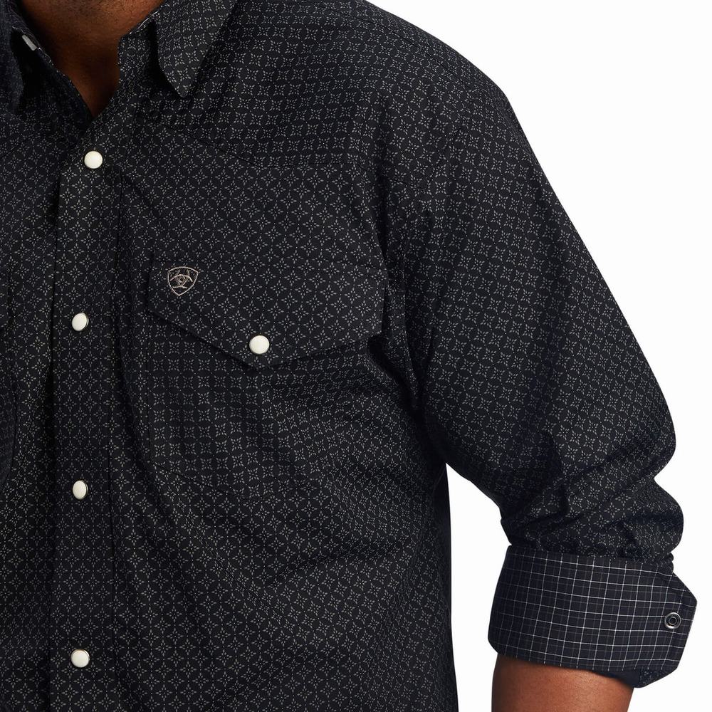 Black Ariat Relentless Resilient Stretch Classic Fit Snap Men's Shirts | ZPKN41850