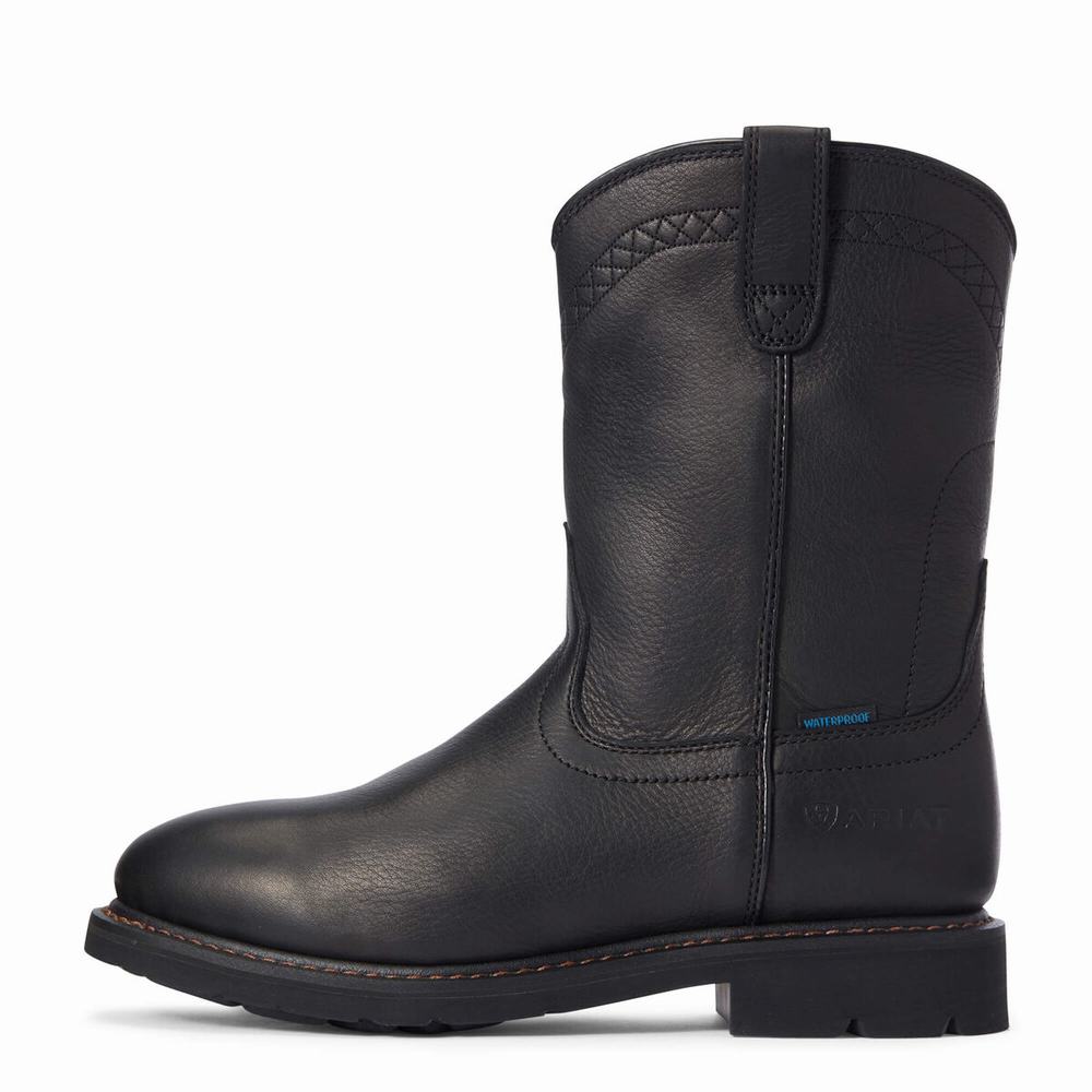 Black Ariat Sierra Waterproof Men's Waterproof Boots | KLRP32795