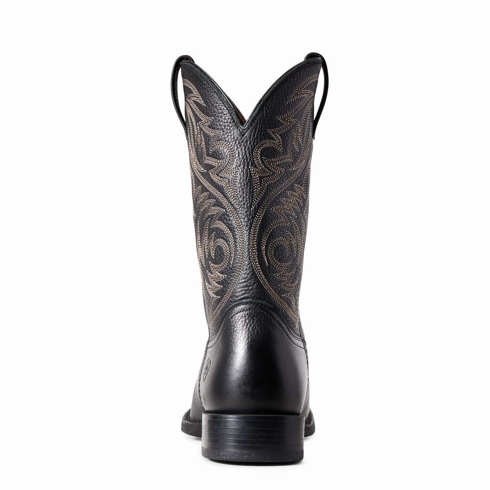 Black Ariat Sport Herdsman Men's Western Boots | JBLN04296