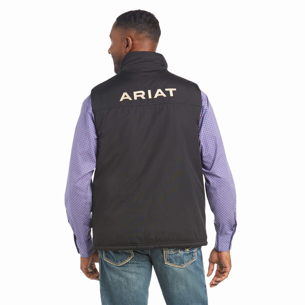 Black Ariat Team Logo Insulated Men's Jackets | MIHF91583