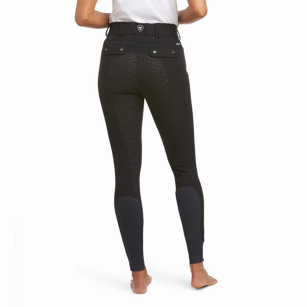 Black Ariat Tri Factor Frost Insulated Full Seat Breech Women's Pants | DOSW56291