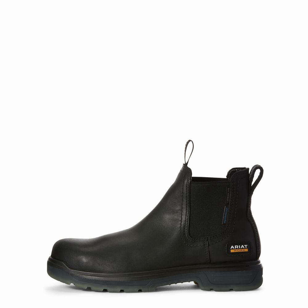 Black Ariat Turbo Chelsea Waterproof Carbon Toe Men's Chelsea Boots | MKCT74163