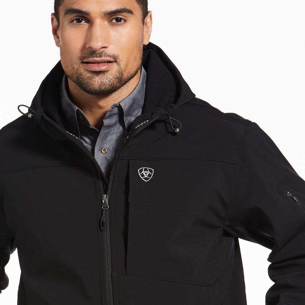 Black Ariat Vernon Softshell Water Resistant Men's Jackets | SMJN54362