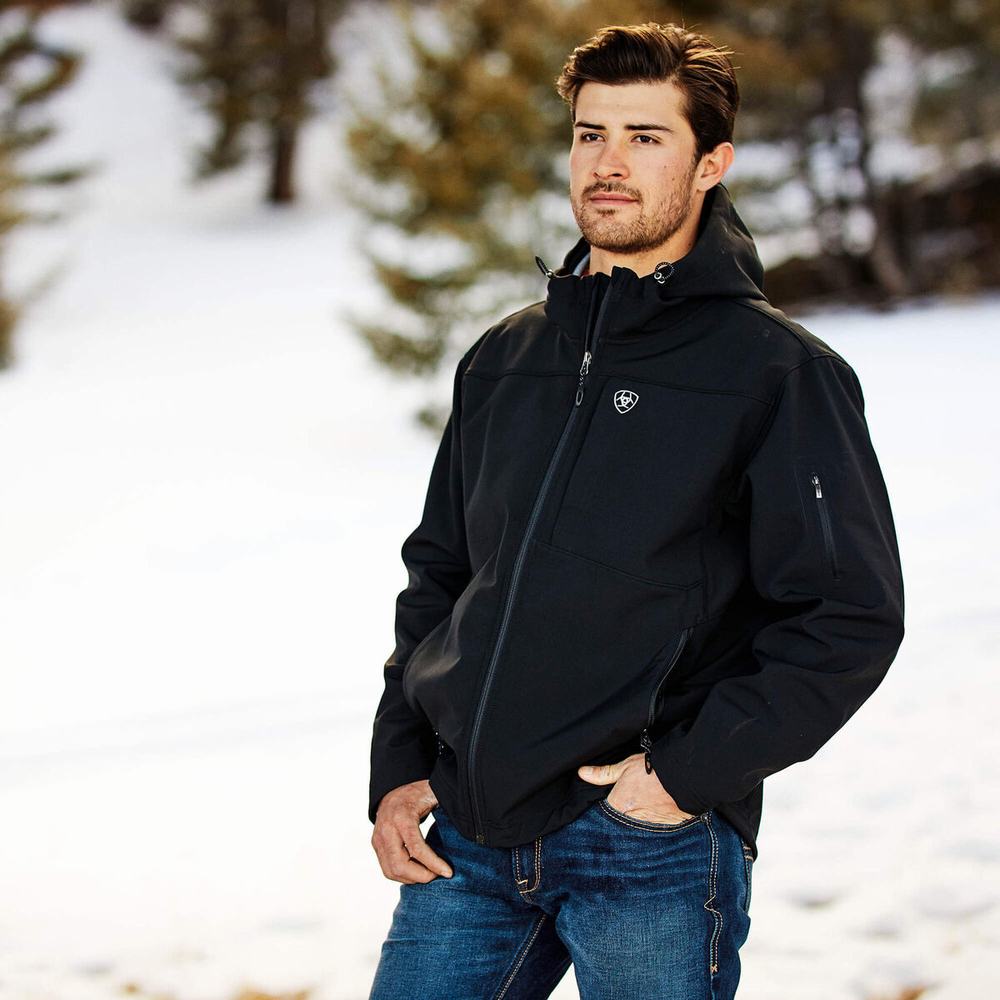 Black Ariat Vernon Softshell Water Resistant Men's Jackets | SMJN54362