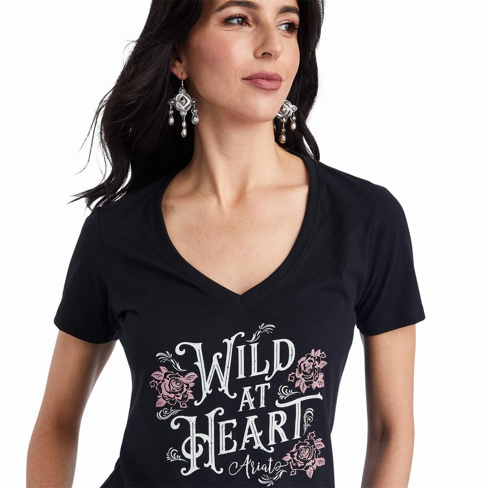 Black Ariat Wild Heart Women's Tops | MEYL46351