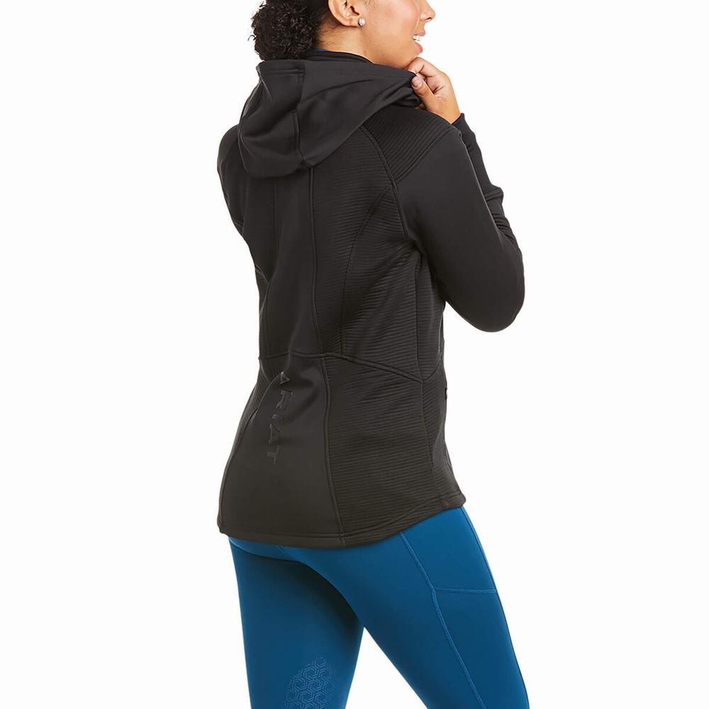 Black Ariat Wilde Full Zip Women's Hoodies | ODVX15067