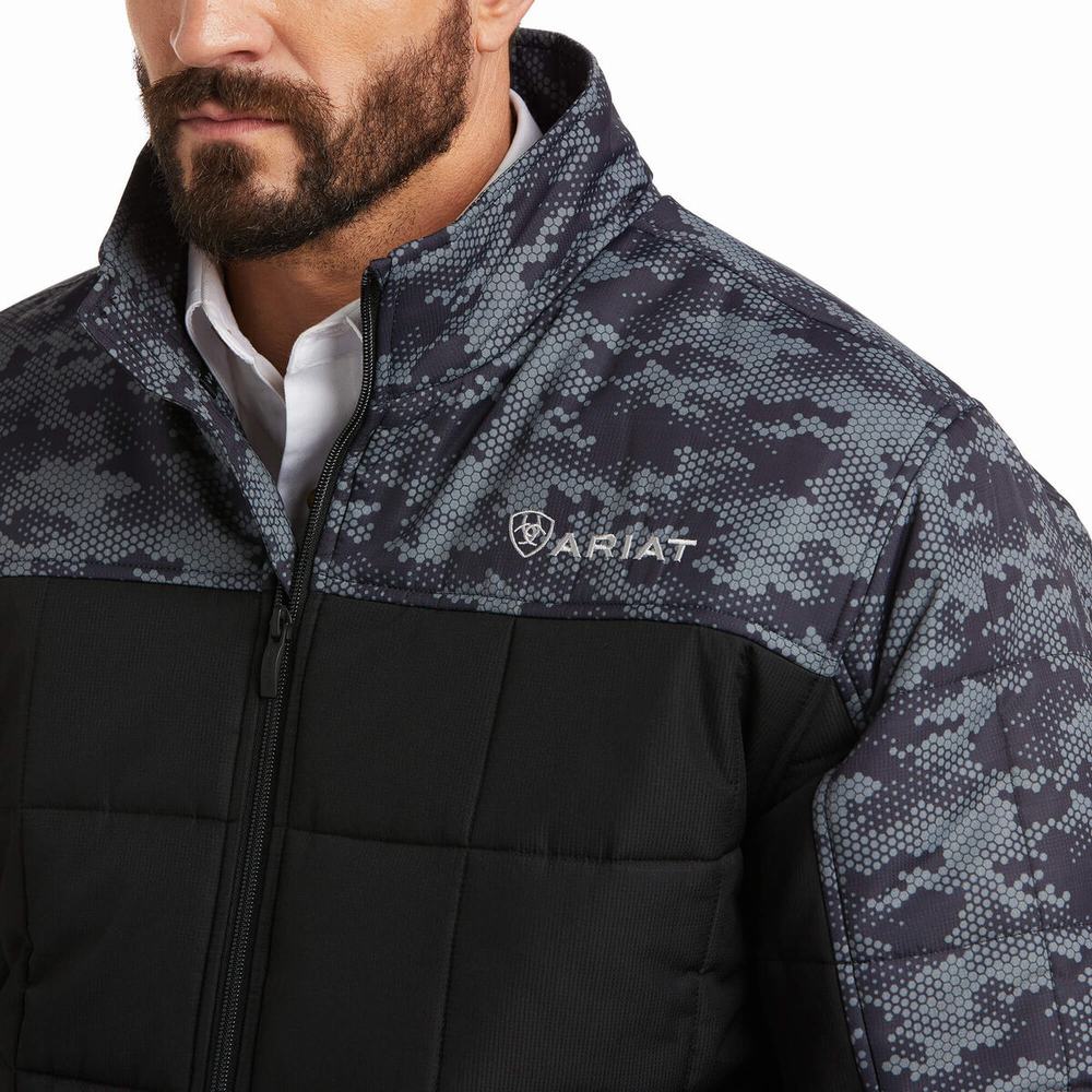 Black Camo Ariat Crius Insulated Men's Jackets | TRKW82961