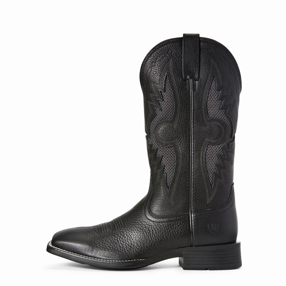 Black Dark Grey Ariat Solado VentTEK Men's Western Boots | EMRO86504