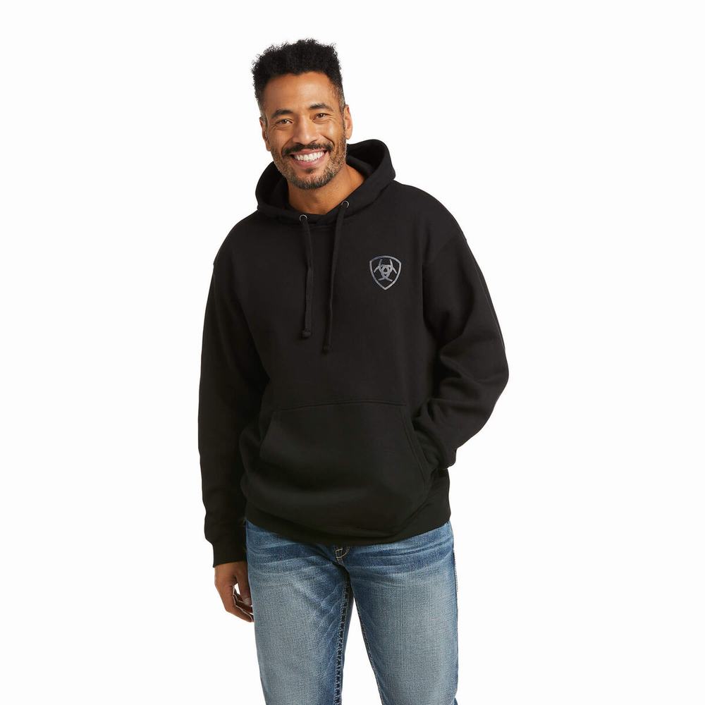 Black Grey Ariat Patriot 2.0 Men's Hoodies | CUGR37416