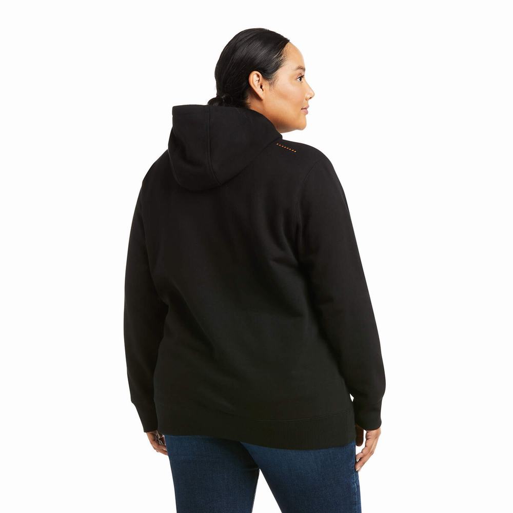 Black Purple Ariat Rebar Graphic Women's Hoodies | VKOJ17038