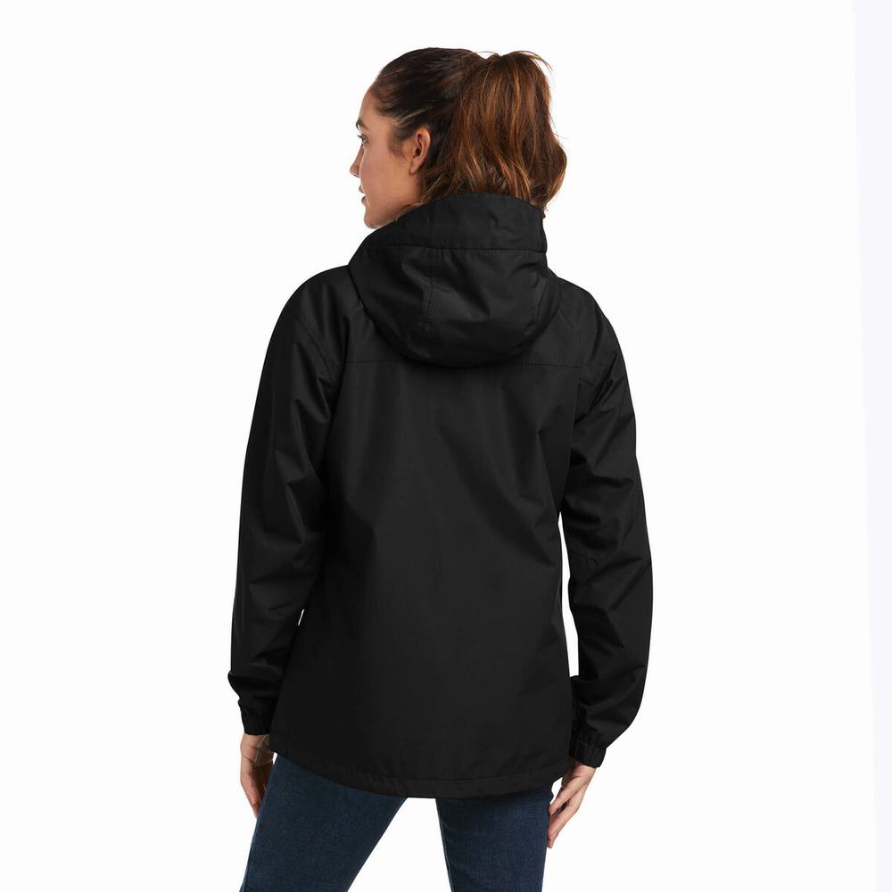 Black Purple Ariat Rebar Stormshell Logo Waterproof Women's Jackets | FIDG96152