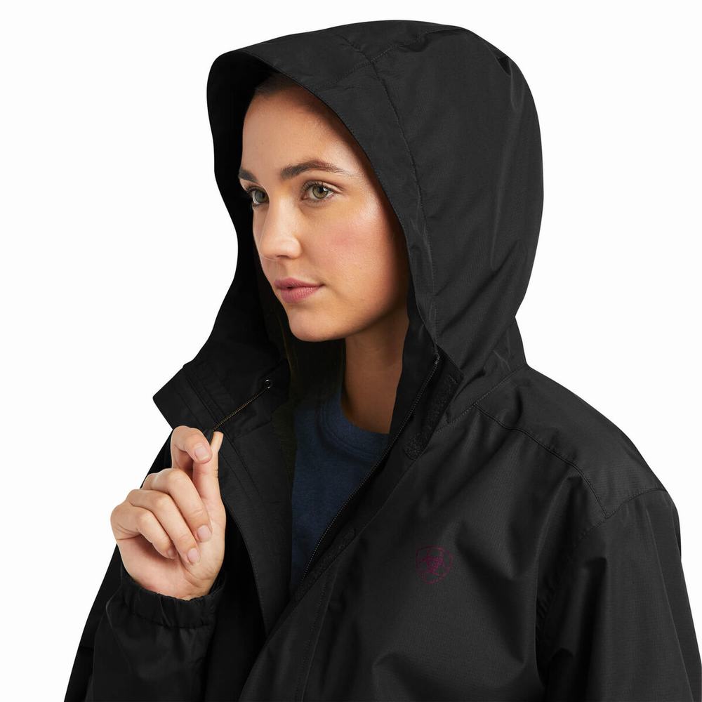 Black Purple Ariat Rebar Stormshell Logo Waterproof Women's Jackets | FIDG96152