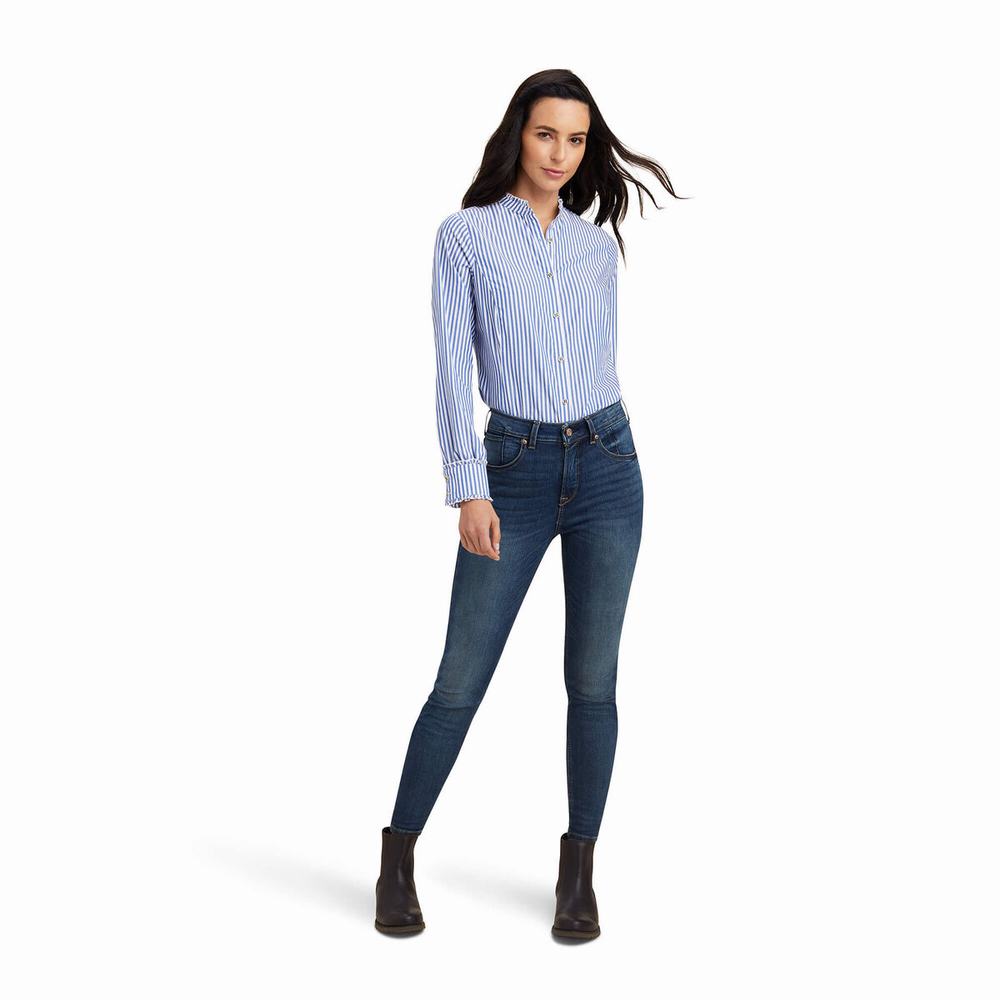 Blue Ariat Clarion Women's Tops | YULA13792