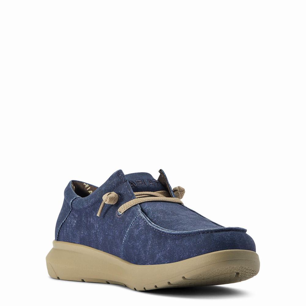 Blue Ariat Hilo Stretch Lace Men's Sneakers | TILQ65123