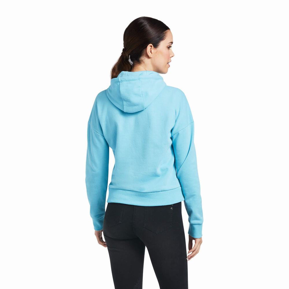 Blue Ariat Just Women's Hoodies | TMYI13420