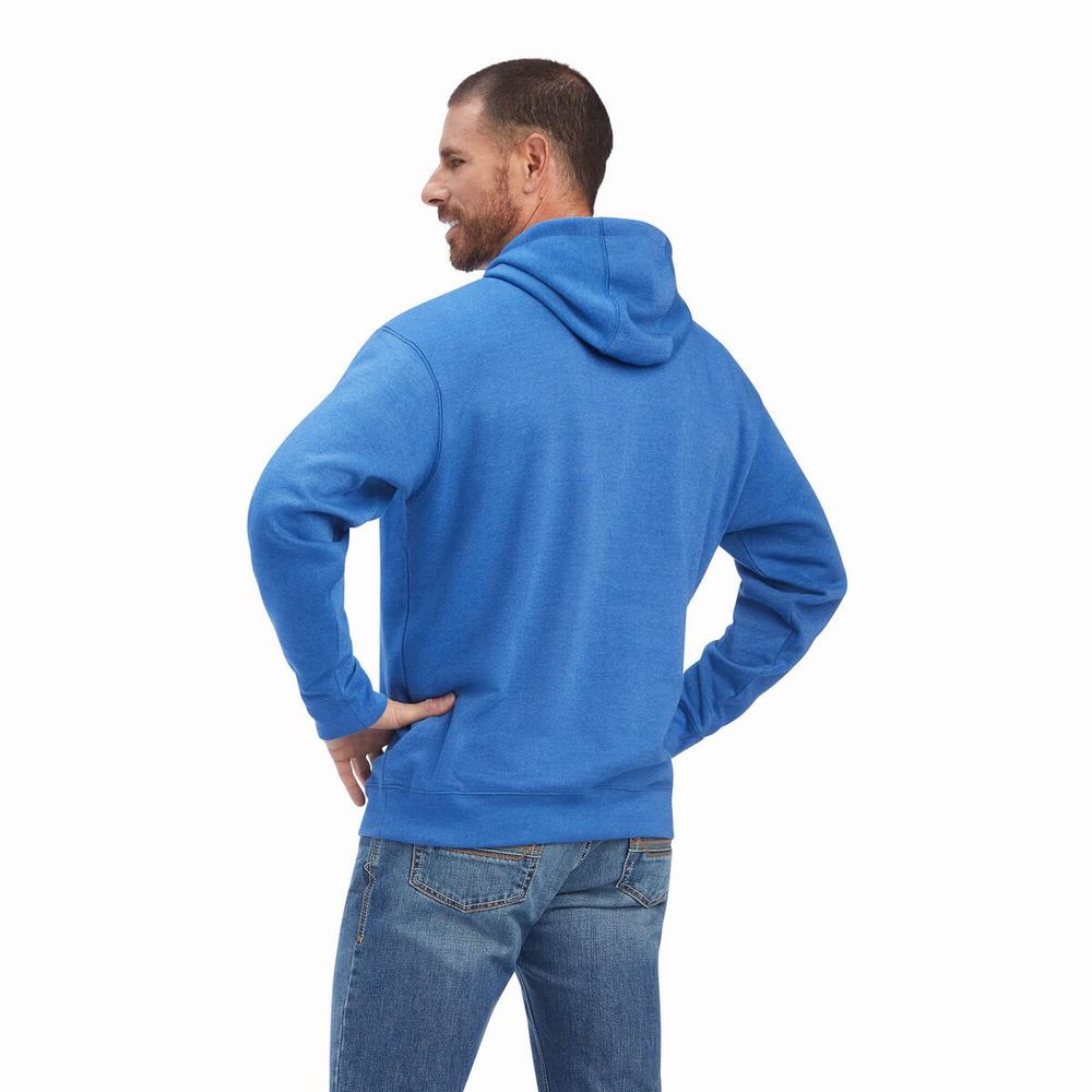 Blue Ariat Land of the Free Men's Hoodies | MORZ06832