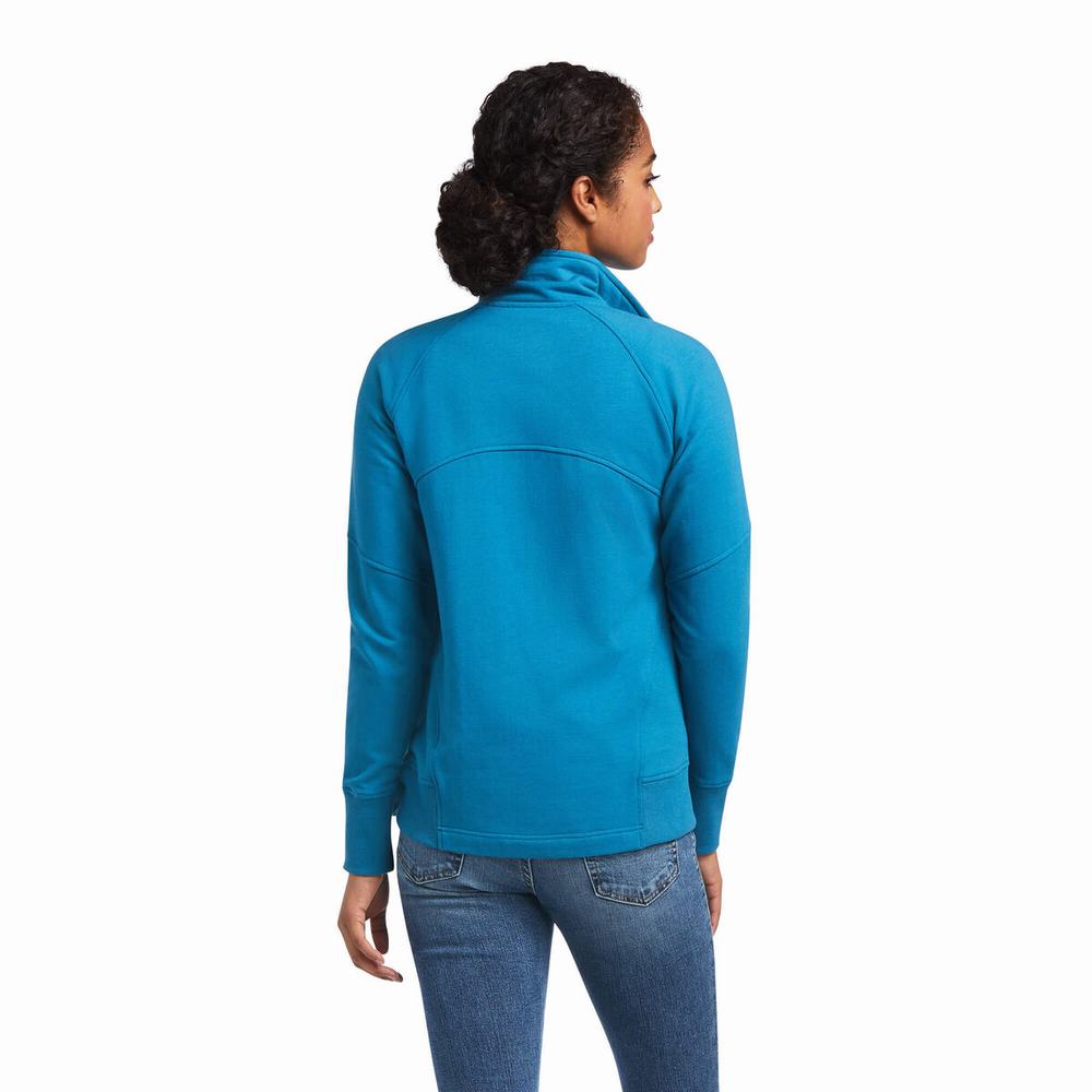 Blue Ariat Largo Full Zip Women's Hoodies | YNMI14857