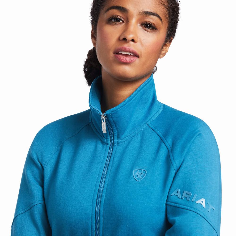 Blue Ariat Largo Full Zip Women's Hoodies | YNMI14857