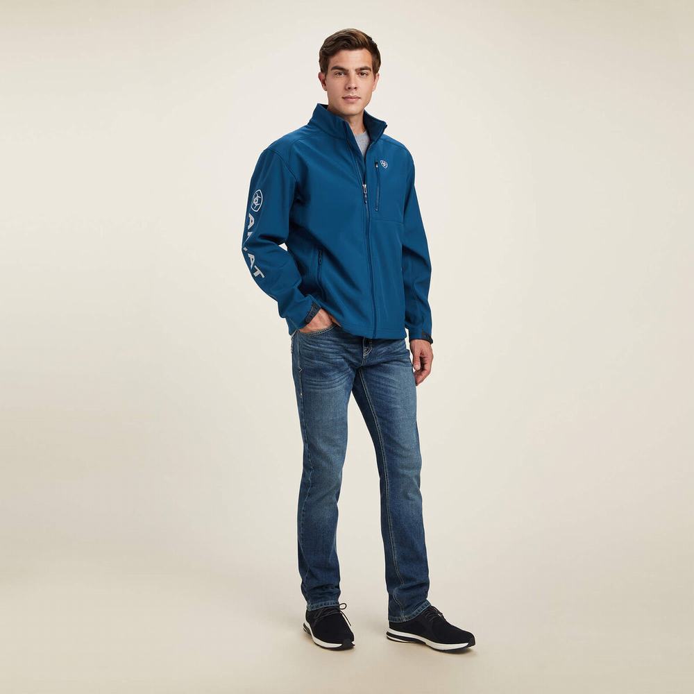 Blue Ariat Logo 2.0 Softshell Men's Jackets | LSPR64798