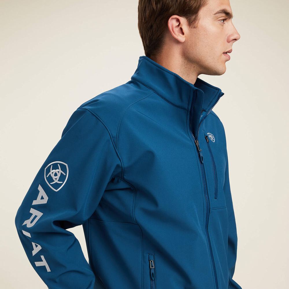 Blue Ariat Logo 2.0 Softshell Men's Jackets | LSPR64798