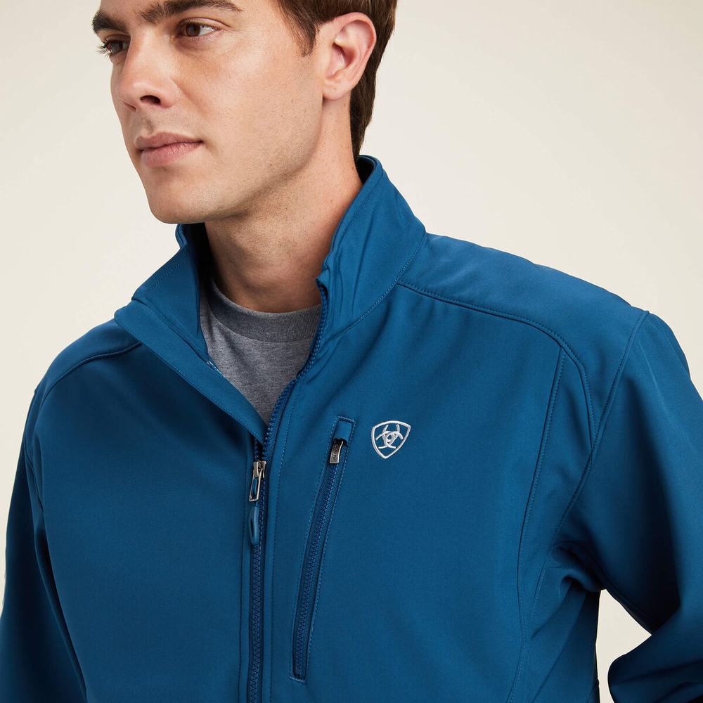 Blue Ariat Logo 2.0 Softshell Men's Jackets | LSPR64798