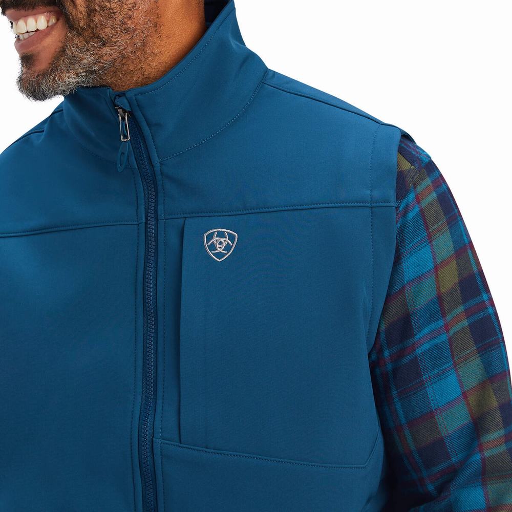 Blue Ariat Logo 2.0 Softshell Men's Jackets | ULTW14876