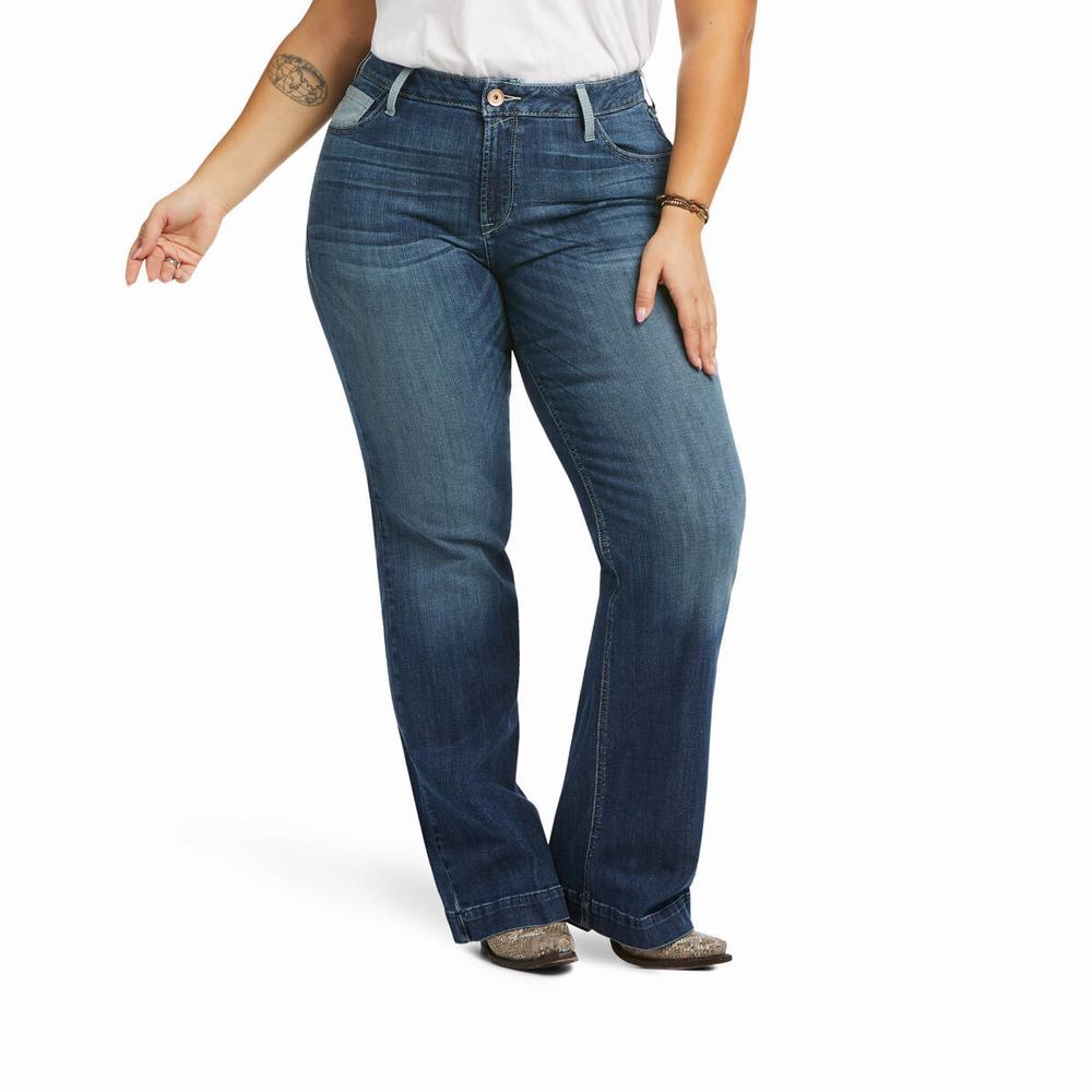 Blue Ariat Perfect Rise Angela Women's Skinny Jeans | OXUK38960