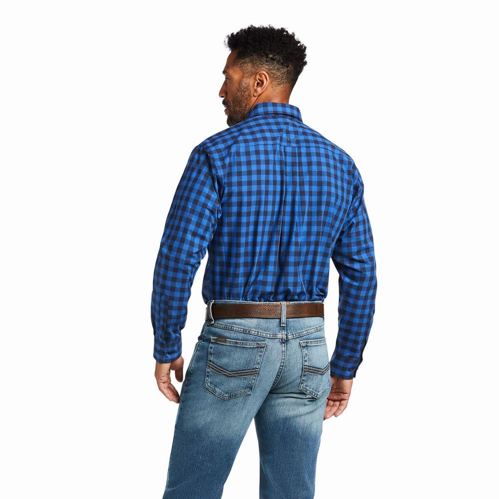 Blue Ariat Pro Series Anthony Classic Fit Men's Shirts | EFNG59217