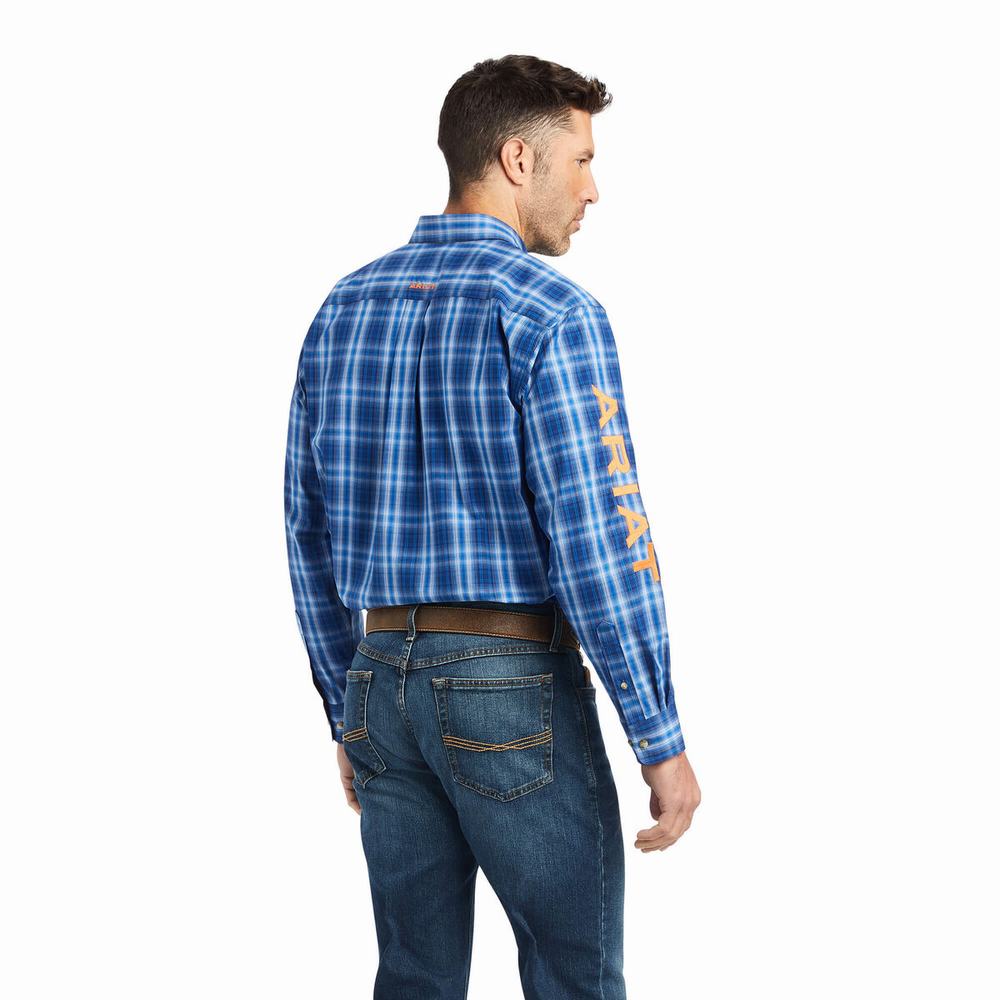 Blue Ariat Pro Series Team Marcos Classic Fit Men's Shirts | FMIN25306