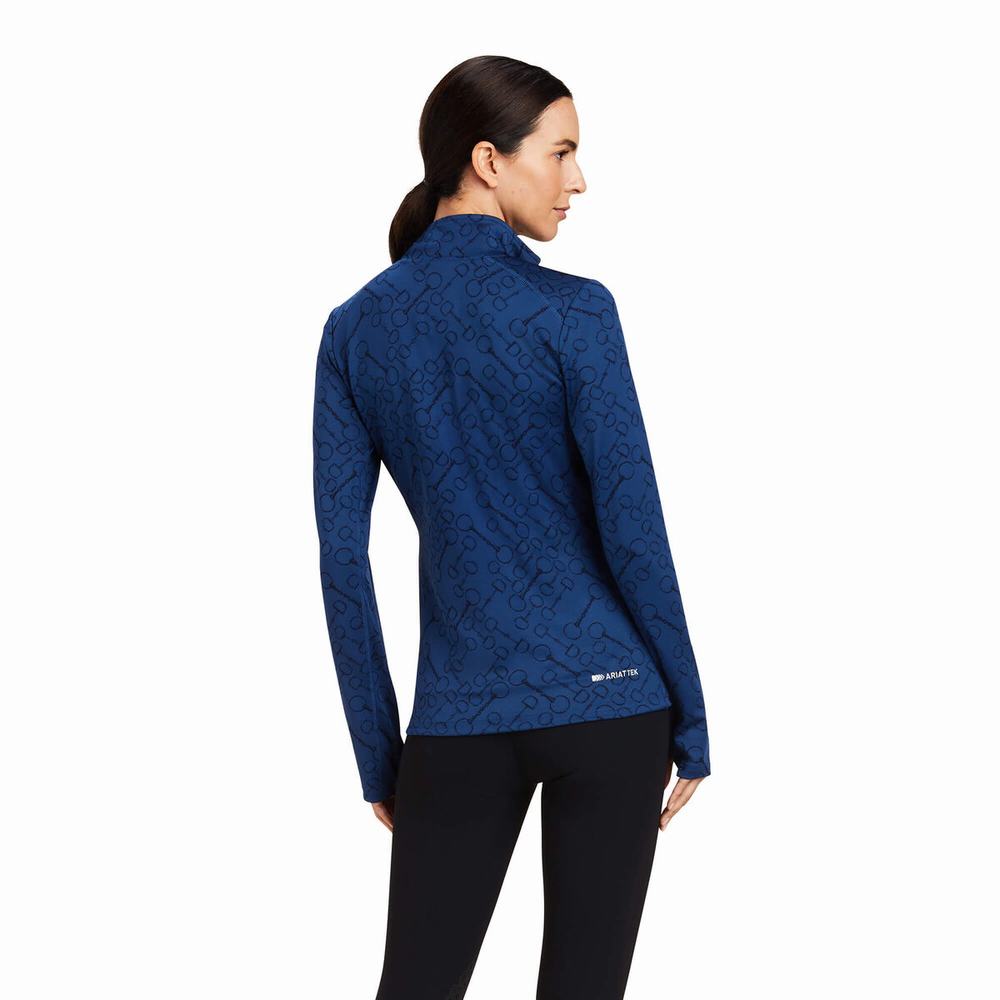 Blue Ariat Prophecy 1/4 Zip Women's Tops | IJWH79854